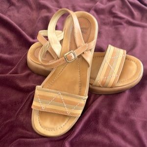 DANSKO Lillian Open Toe Leather Sandals - Multicolor Tan - size 9